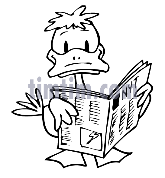 546x587 Free Drawing Of Newspaper Duck Bw From The Category Books News