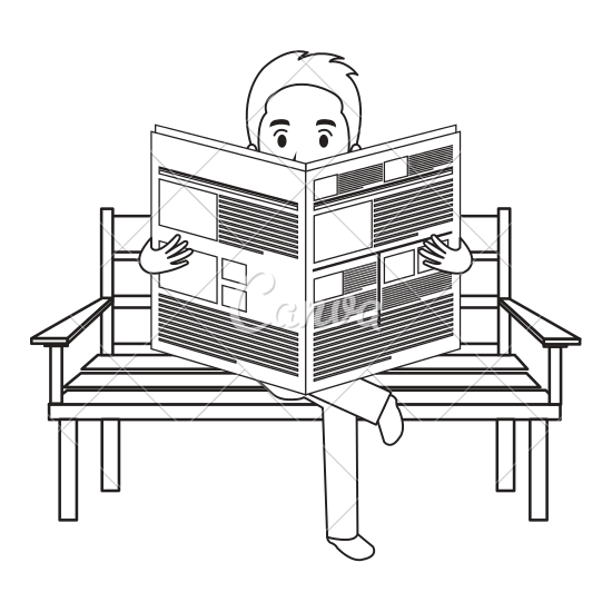 550x550 Man Reading Newspaper On The Park Chair
