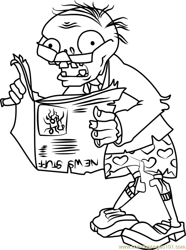 597x800 Pictures Of Zombies To Color Newspaper Zombie Coloring Page Free