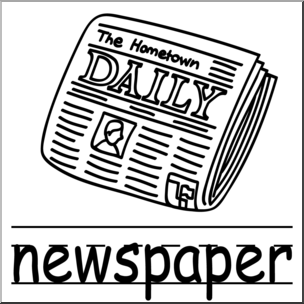 304x304 Clip Art Basic Words Newspaper Bampw Labeled I Abcteach