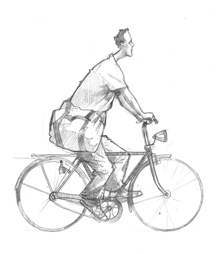 700x810 A Drawing Of A Cyclist To Give Away In My Next Newsletter