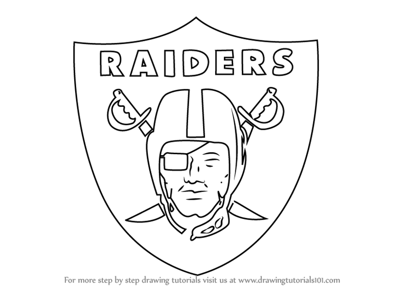 800x566 Learn How To Draw Oakland Raiders Logo (Nfl) Step By Step