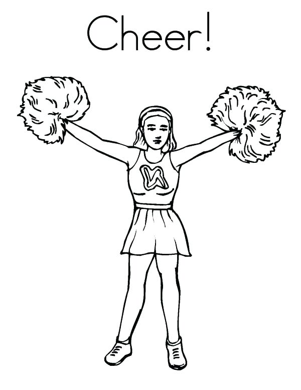 600x776 Football Player Coloring Page Cheerleader Cheering Football Player