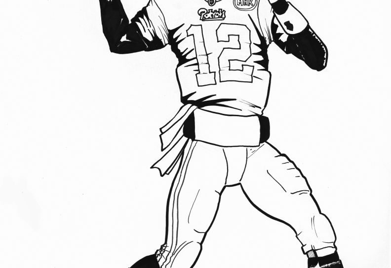 792x544 Football Player Drawing Playing Coloring Page Pages Nfl General
