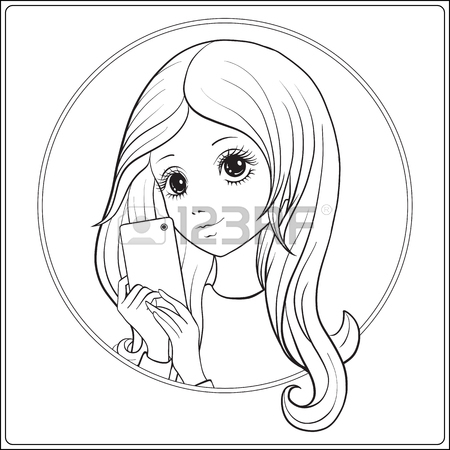 450x450 Young Nice Girl Long Hair And Unicorn Horn Surrounded