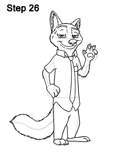 404x523 How To Draw Nick Wilde From Zootopia