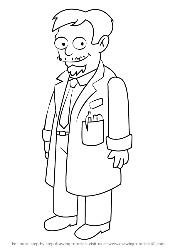 596x846 Learn How To Draw Dr. Nick Riviera From The Simpsons (The Simpsons
