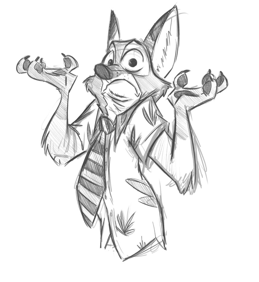 857x932 Nick Wilde Sketch By Fluttershythekind