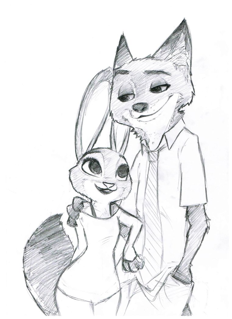762x1048 Nick And Judy Sketch By Nightsy01