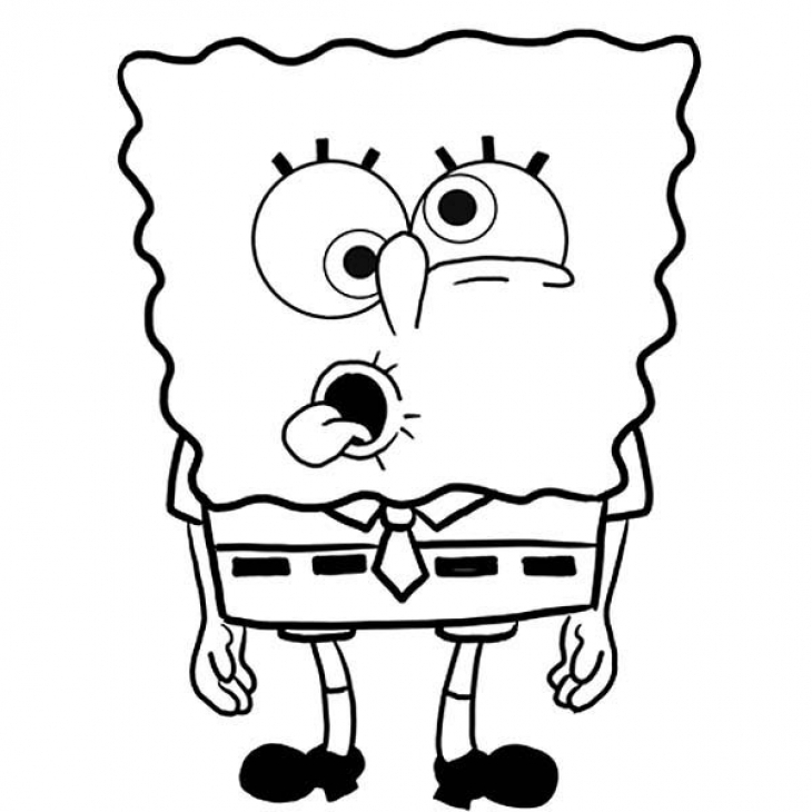 730x730 Silly Face Of Spongebob Squarepants Coloring Page To Print Nick