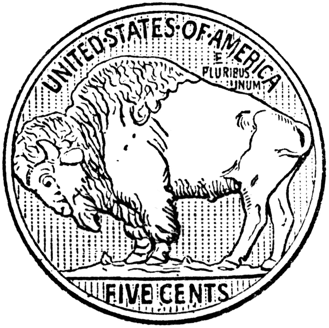 640x638 Buffalo Nickel Clipart Etc