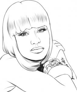 253x302 How To Draw Nicki Minaj, Step By Step, Stars, People, Free Online