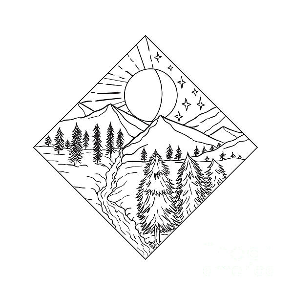 600x600 Night Day Sun And Moon Monoline Digital Art By Aloysius Patrimonio