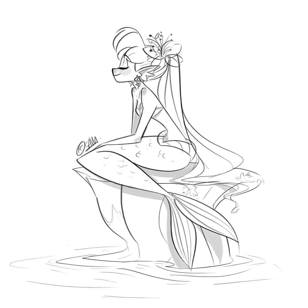 1080x1080 Late Night Mermaid Doodle