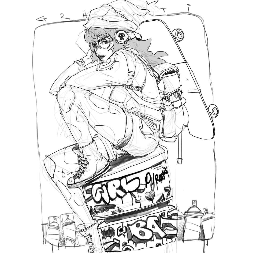 1080x1080 Late Night Sketch Graffiti Universe