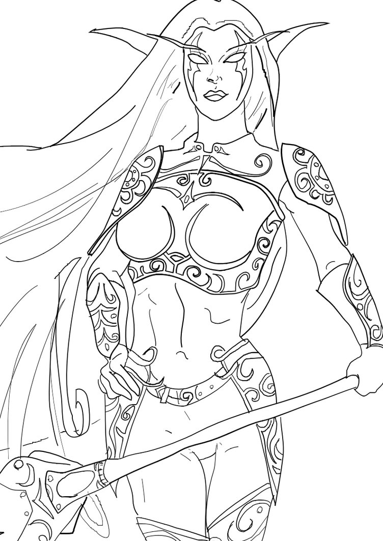 752x1063 Night Elf Drawing