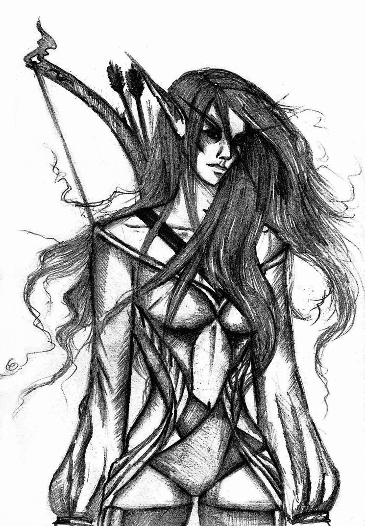 745x1073 Night Elf Hunter 2 By Veronika Smirnova