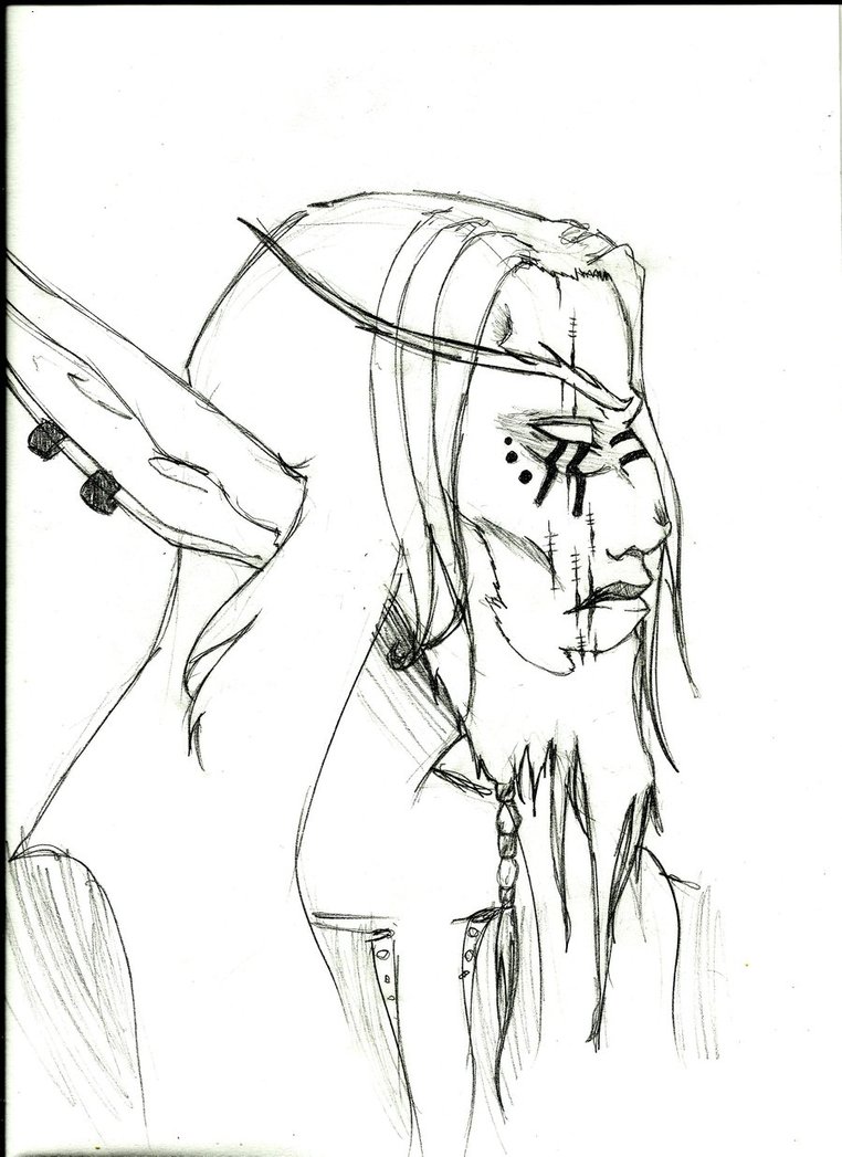 762x1047 Night Elf Sketch By Monkeyboy555