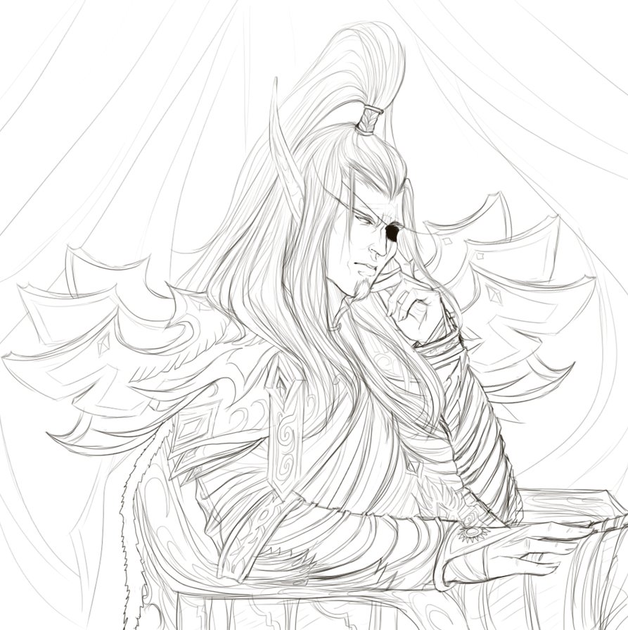 893x895 Lor'Themar Theron Sketch By Paperdandy On Blood Elf