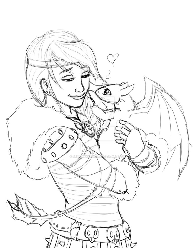 792x1008 Astrid And Baby Night Fury Sketch By Brittanymichel