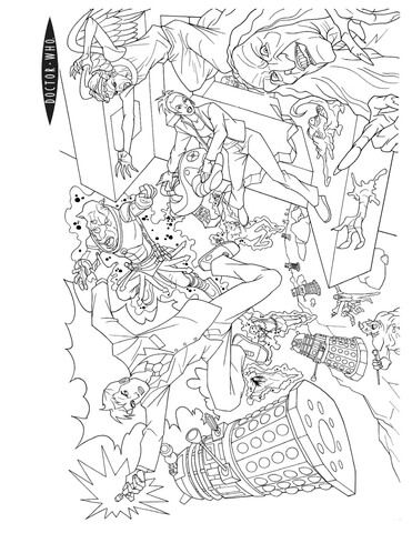 371x480 Doctor Who Action Scene Coloring Page Free Printable Coloring Pages