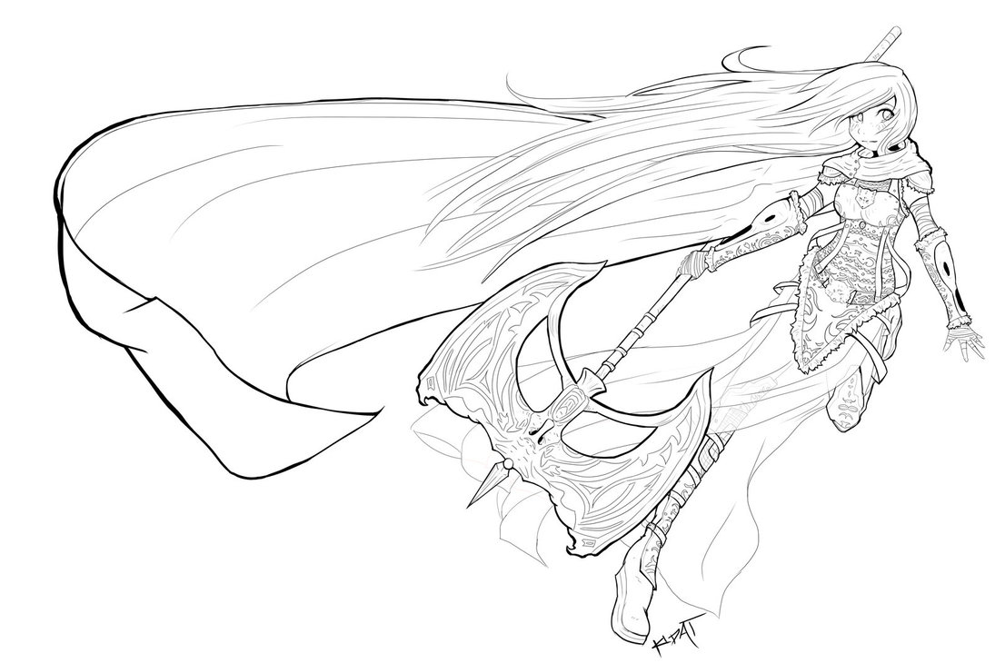 1095x730 Wolf Armor Lineart By Kida T