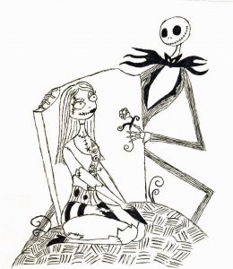 260x300 Jack And Sally Nightmare Before Christmas Coloring Pages