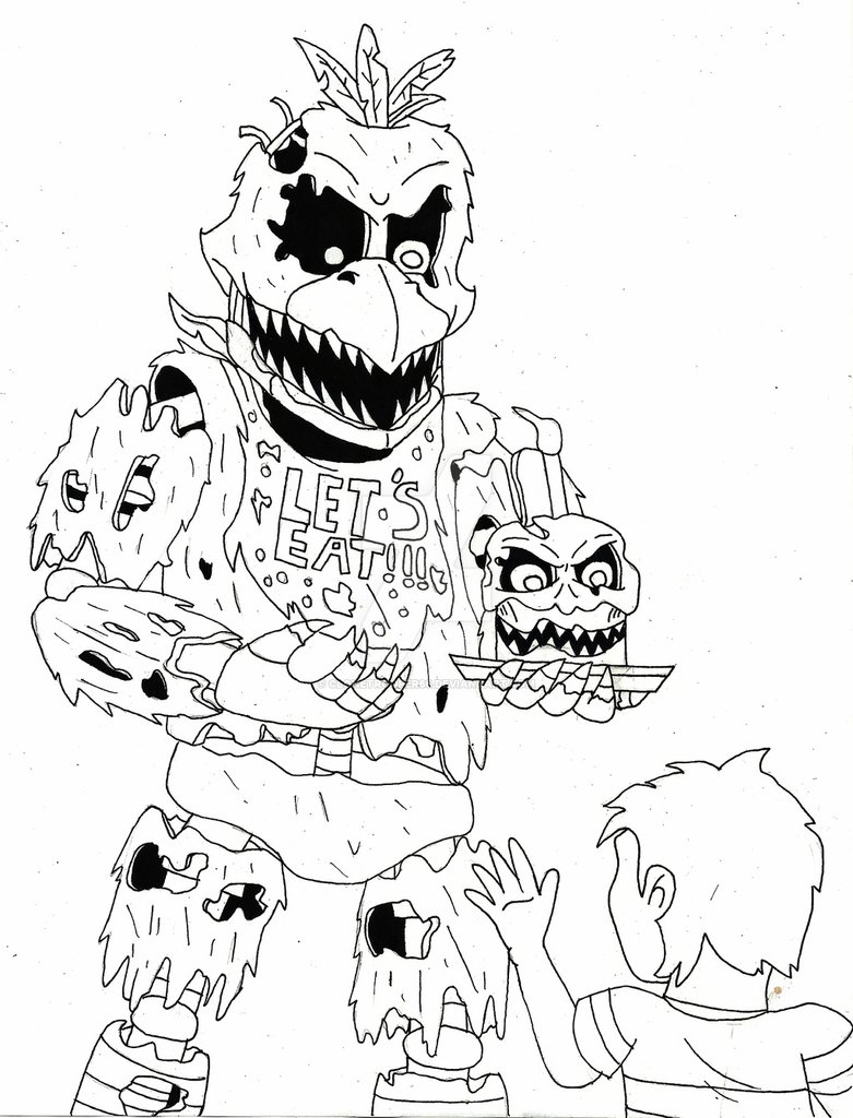 781x1024 Nightmare Chica Sketch By Clonetrooper66