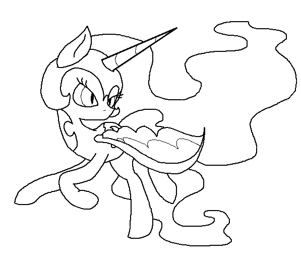 597x534 Nightmare Moon (Not Colored Yet) By Oralinaofmage