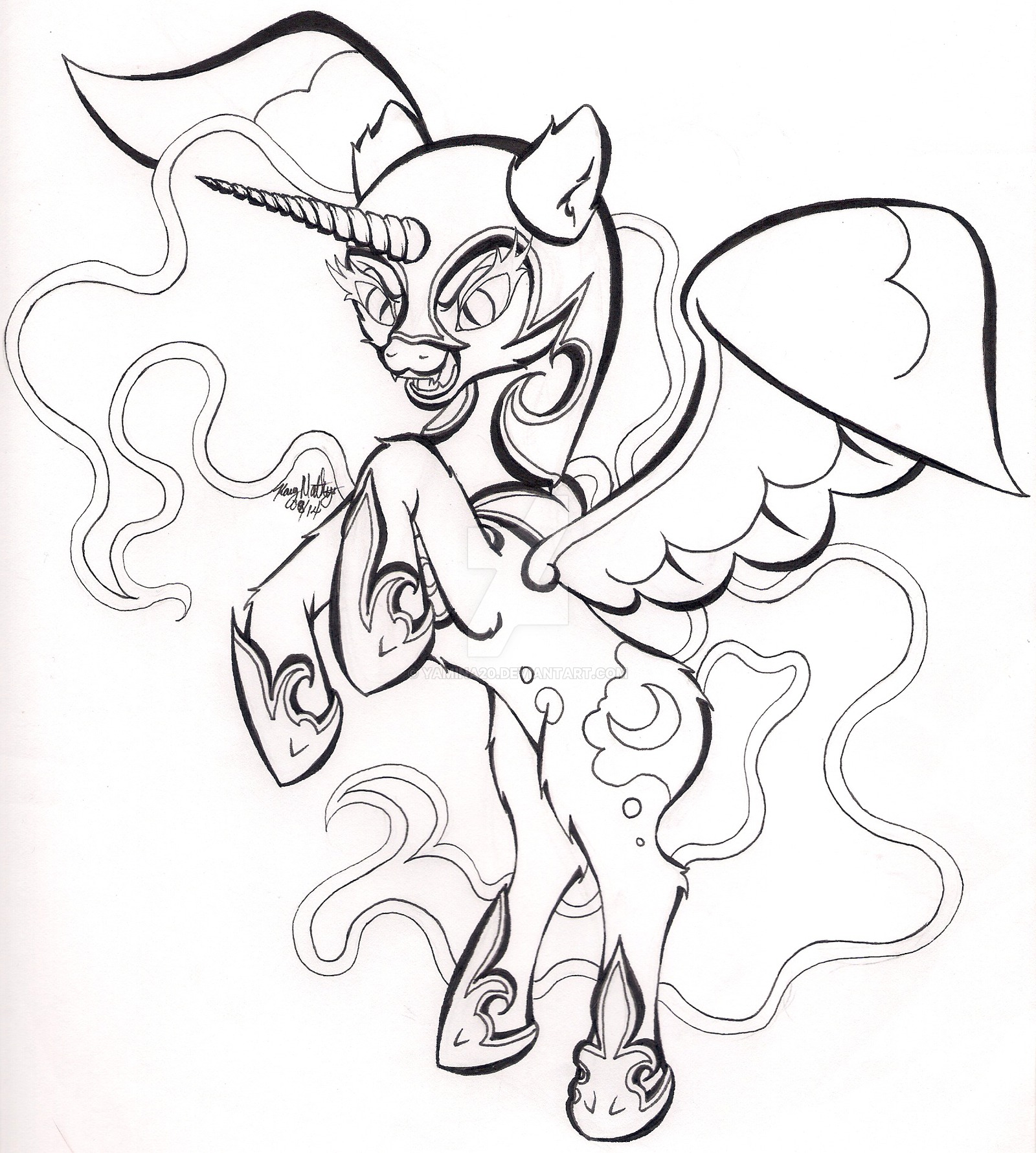 1600x1781 Nightmare Moon Lineart By Yamina20