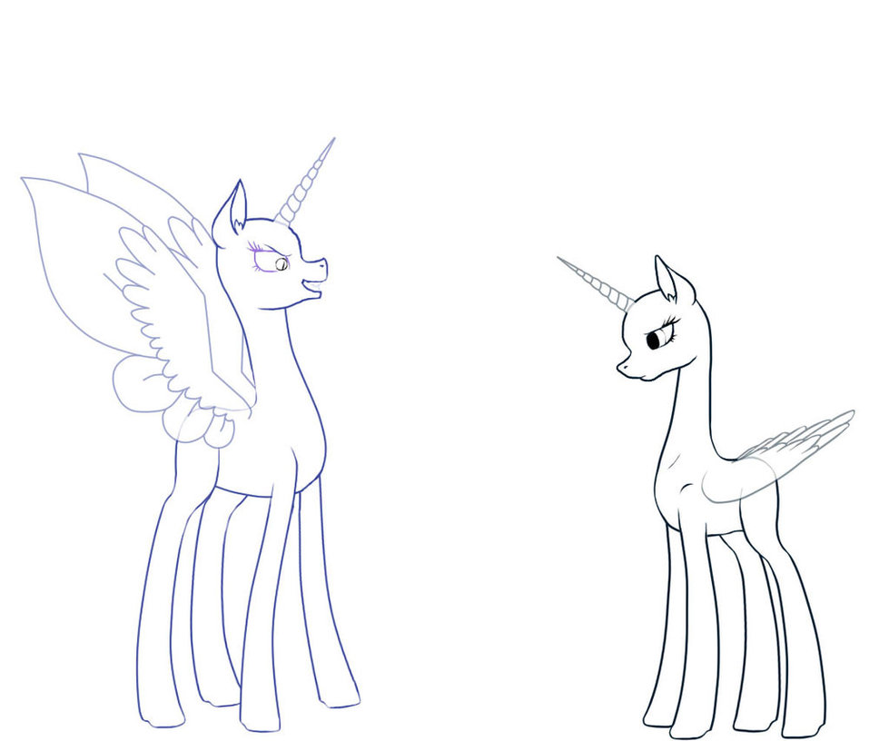 979x816 Nightmare Moon And Luna, Base By Rainbowstar1234567