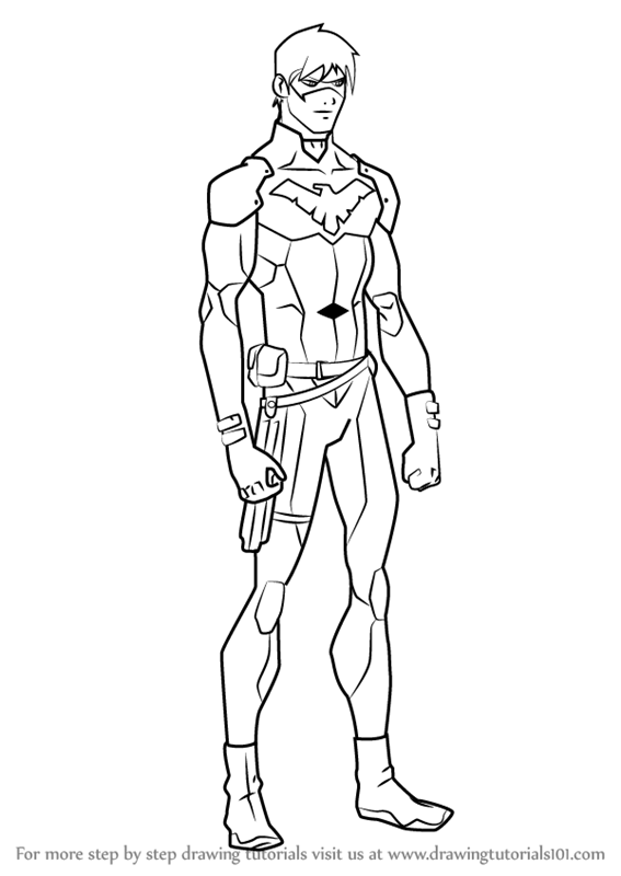 567x800 Learn How To Draw Nightwing From Young Justice (Young Justice