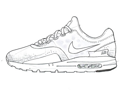 404x316 Product Sketch For Nike Airmax Daynike Zero In 9 Drawing