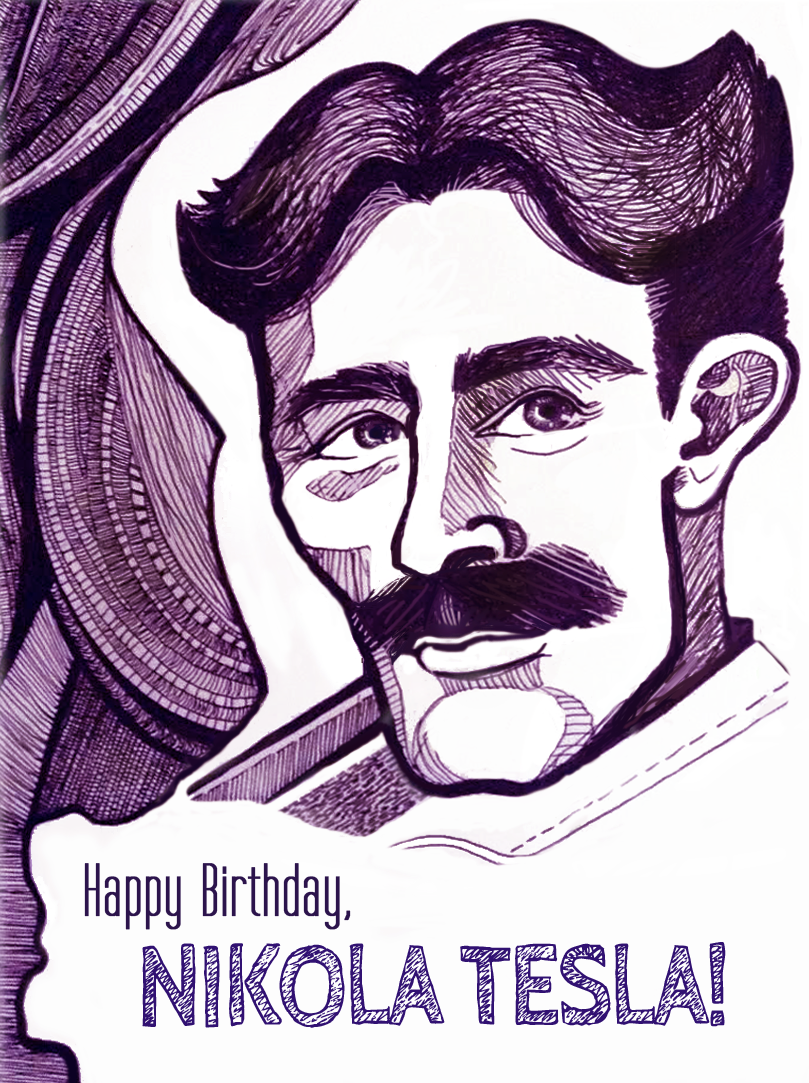 809x1083 Nikola Tesla (Ink Portraits) Perla Valenzuela