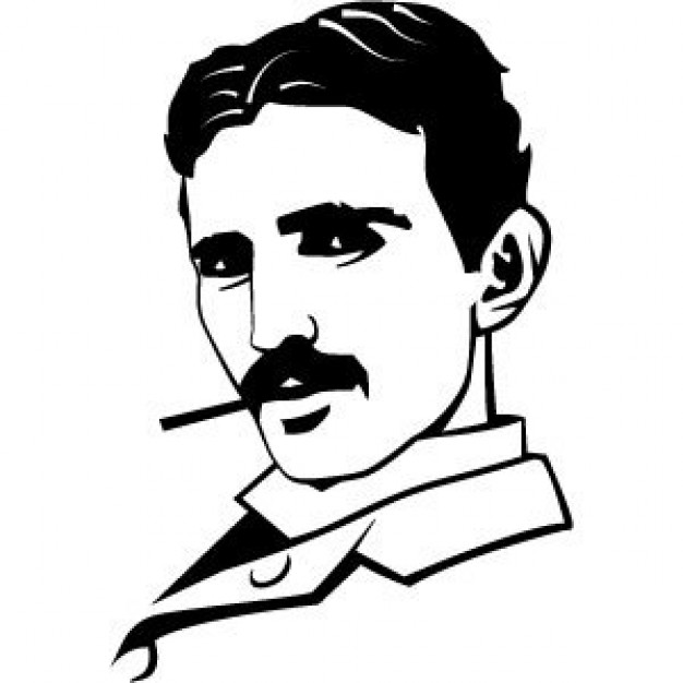 626x626 Nikola Tesla Black Silhoutte