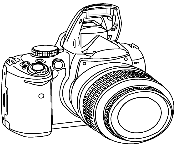 Nikon Camera Sketch at PaintingValley.com | Explore collection of Nikon ...