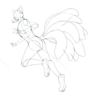 358x373 Mythical Creatures How To Draw A Kitsune, The Nine Tailed Fox