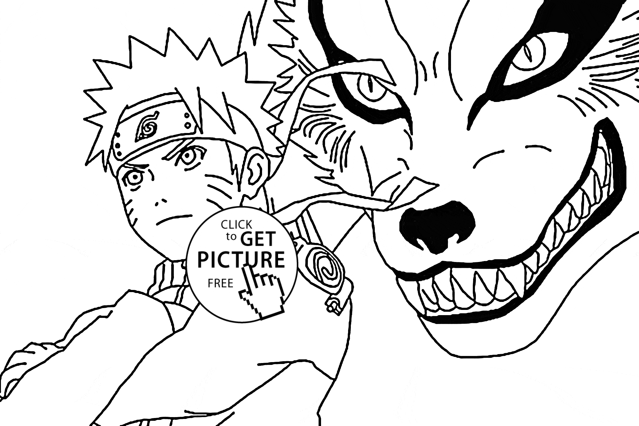 2080x1387 Naruto Coloring Pages Nine Tailed Fox Coloring