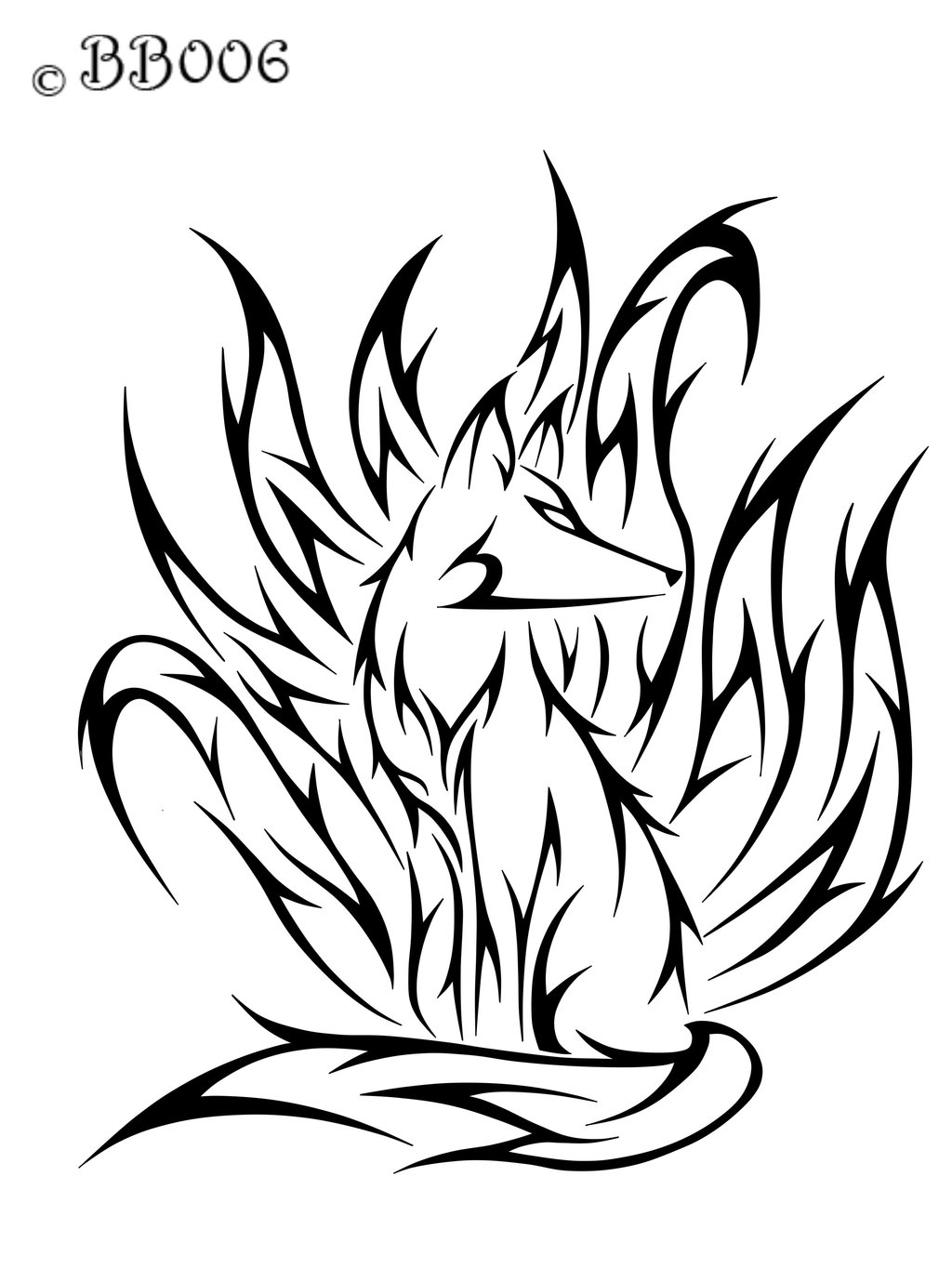 1024x1365 Nine Tailed Fox Drawing Tattoo's For Gt Tribal Nine Tailed Fox