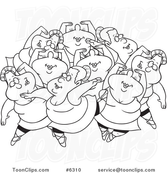 581x600 Cartoon Black And White Line Drawing Of Nine Ladies Dancing