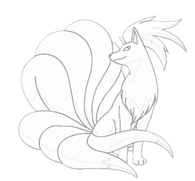 400x370 Ninetails Drawing By Xxfluffywolfxx