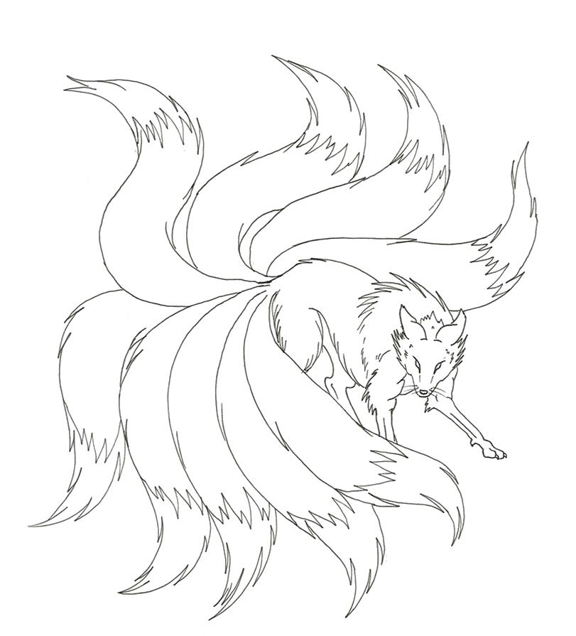 811x895 Nine Tailed Fox Drawings For Kids