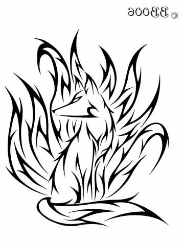 360x480 Couple Nine Tailed Fox Drawing Tattoo's For Gt Tribal Nine Tailed