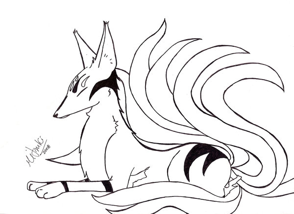 Nine Tail Fox Drawing at GetDrawings | Free download