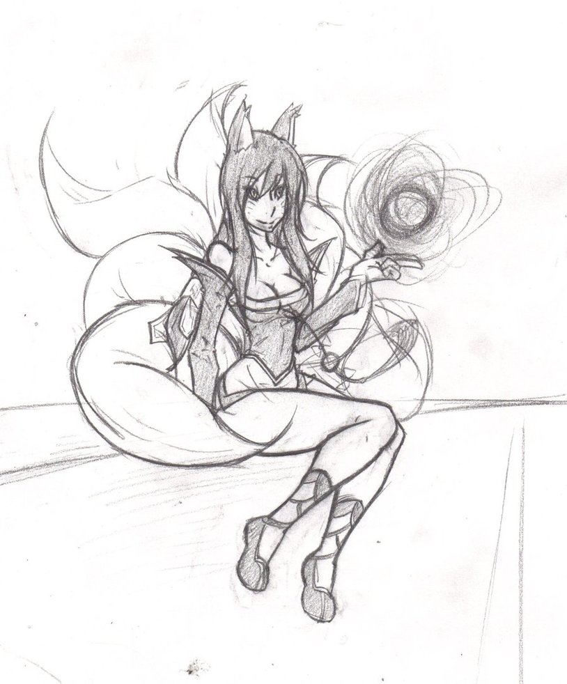 814x982 Ahri The Nine Tailed Fox Wip By Shekony