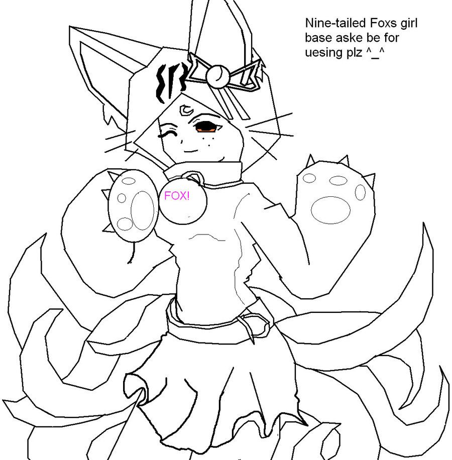 900x916 Nine Tailed Fox Girl Base By Hotshotgirl