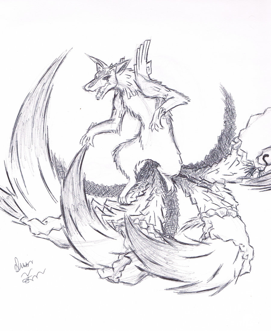 900x1098 Okami Ninetails Pen Sketch By Coco Art 92