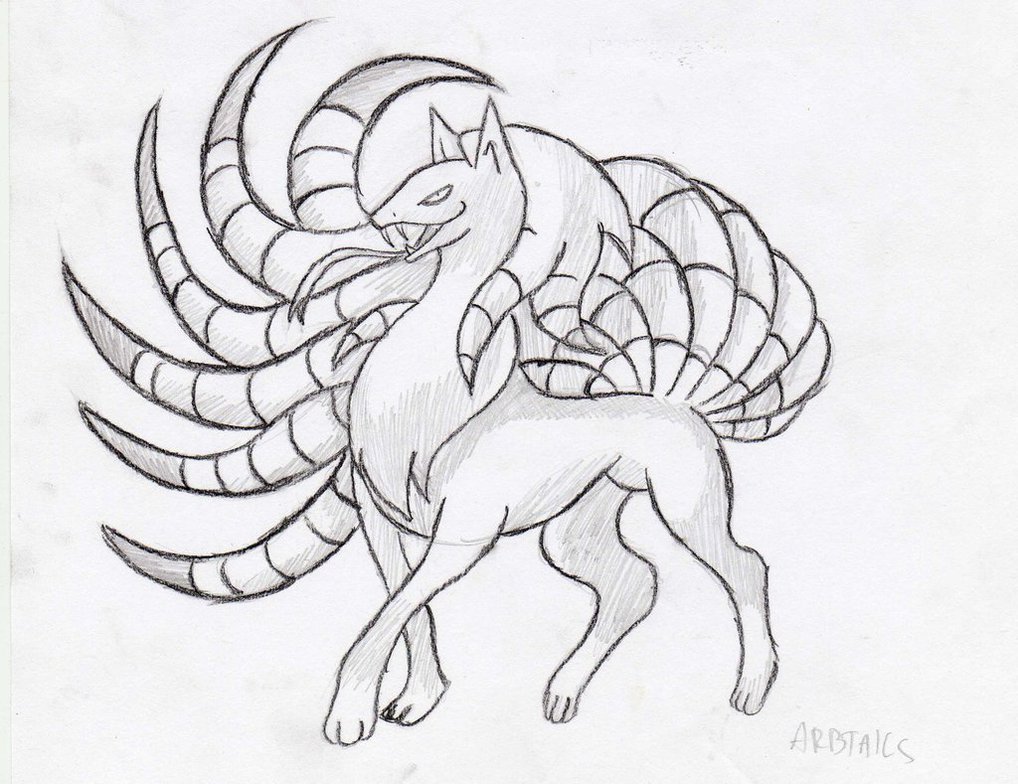 1018x784 Pokemon Fusion Arbtails (Arbok + Ninetails) By Flashsart