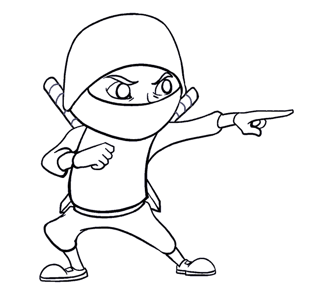 678x600 How To Draw A Cartoon Ninja In A Few Easy Steps Easy Drawing Guides