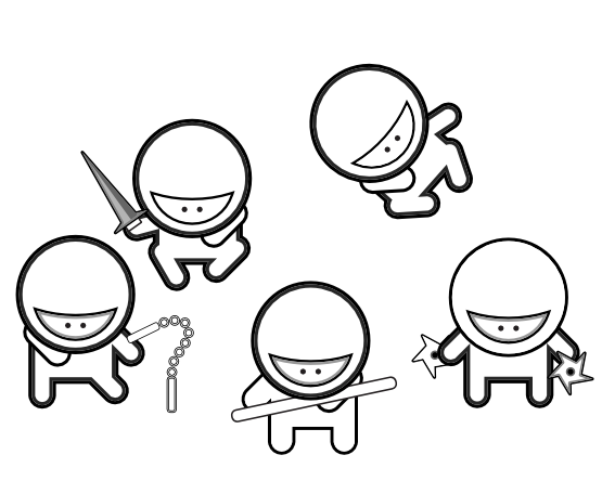 555x444 Cartoon Ninja Coloring Pages